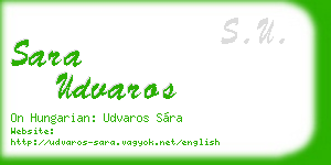 sara udvaros business card