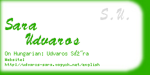 sara udvaros business card